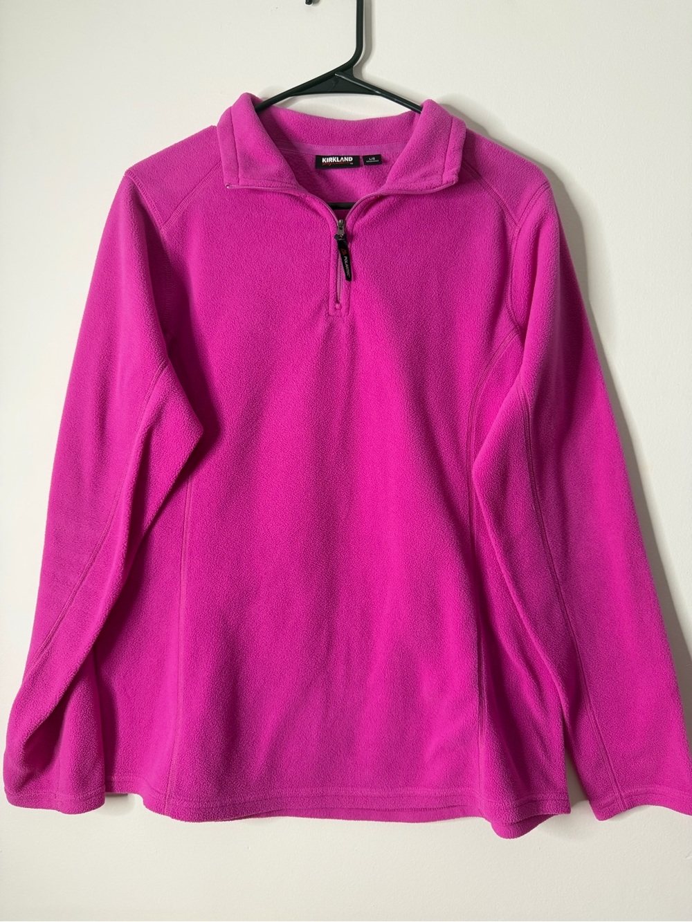 Kirkland Signature Women's Fleece Quarter-Zip Sweater - Hot Pink